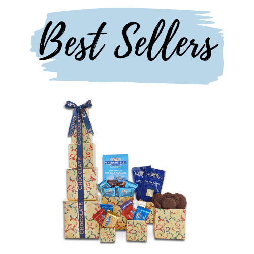 Best Sellers text above Ghirardelli gift tower FG04762