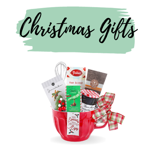 Christmas Gifts Title with Gift Basket