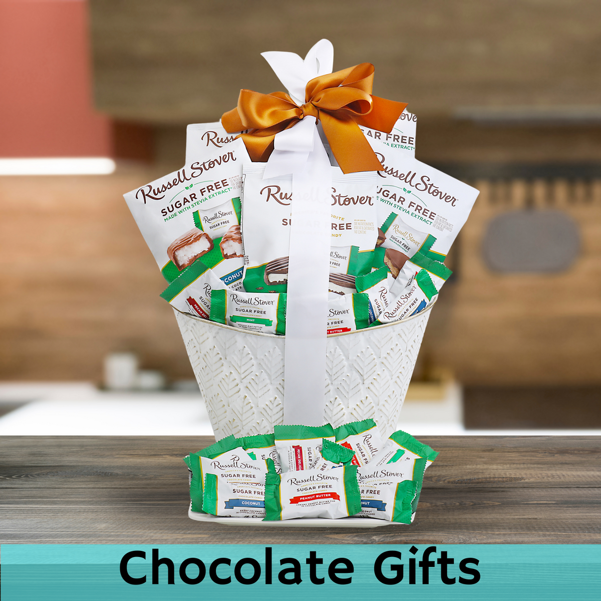 Russell Stover Sugar Free Pecan, Russell Stover Sugar Free Peanut Butter Cups, Russell Stover Sugar Free Dark Chocolate Mint Patties, Russell Stover Sugar Free Chocolate Coconut, Russell Stover Sugar Free Chocolate Caramel Bar, Metal Container