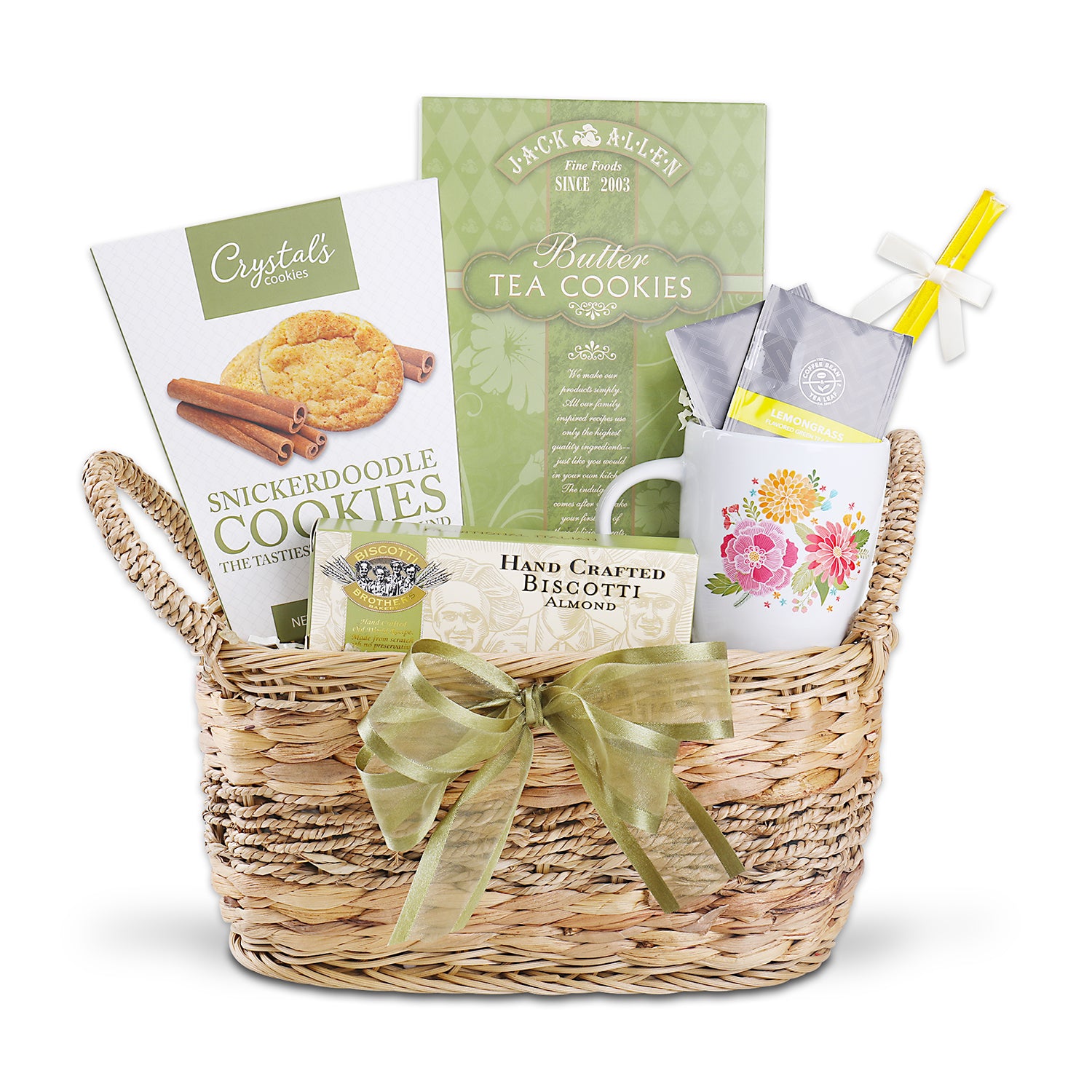 Gift with contents in the gift basket