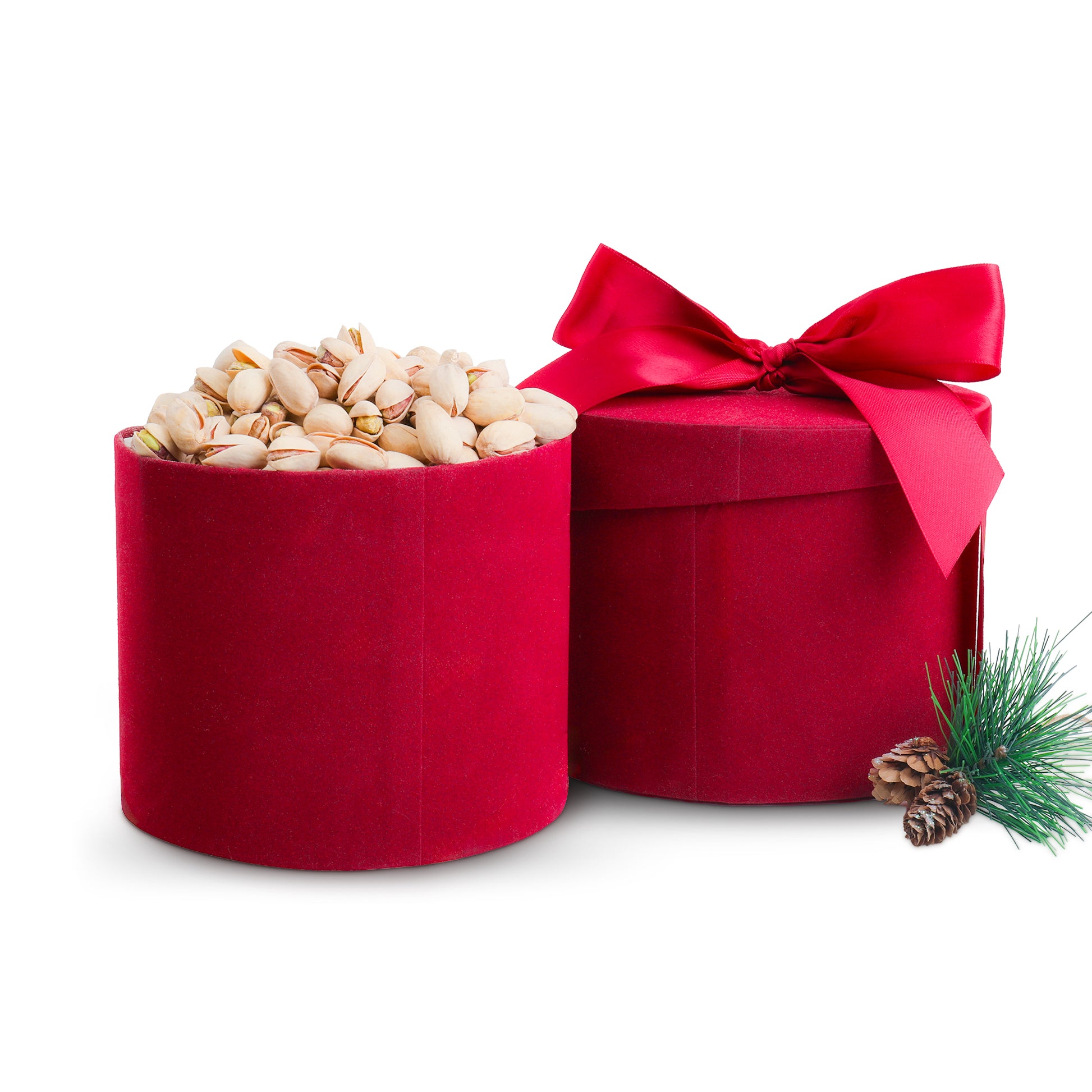 pistachios in red gift box