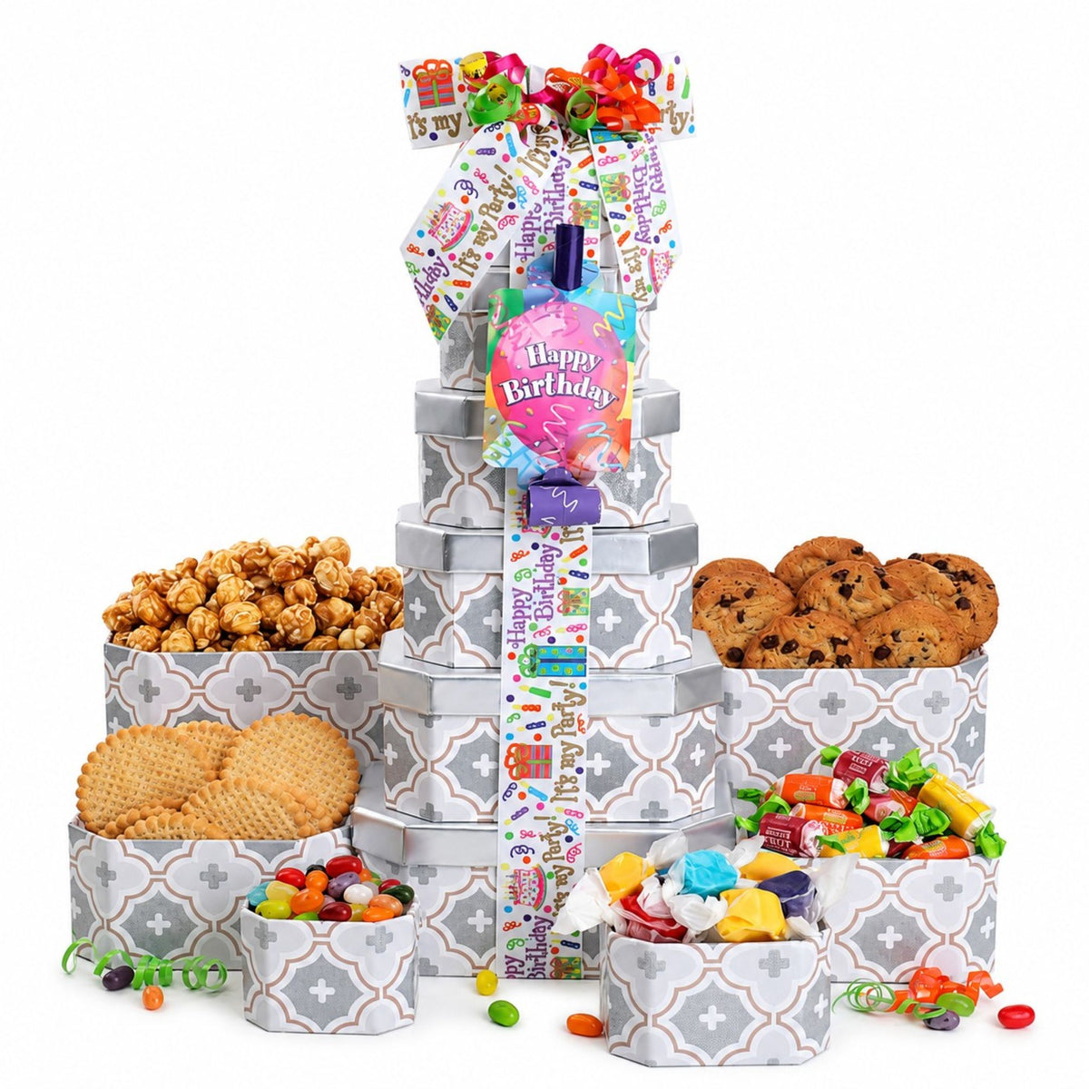 Happy Birthday Gift Tower of Treats