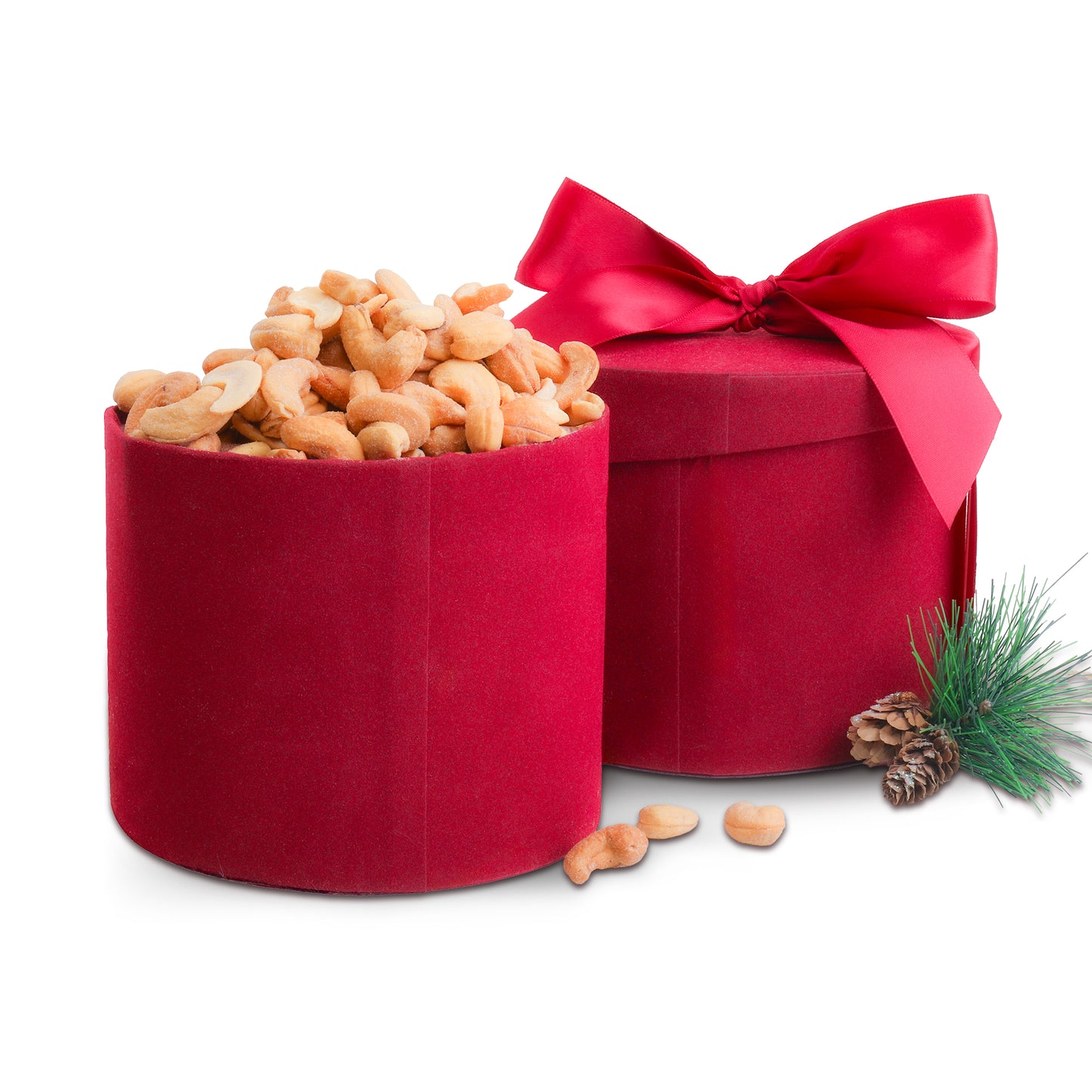 cashews in red box
