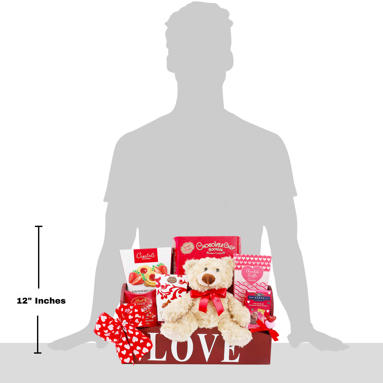 Gift over man illustration to demonstrate height.