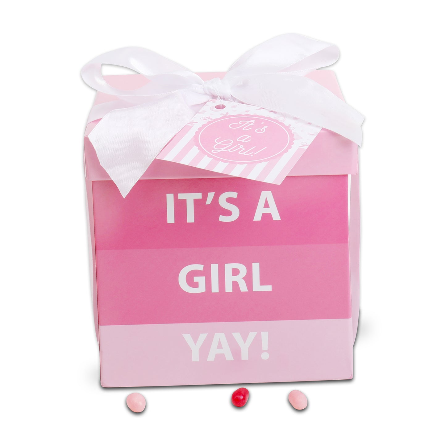 closed gift box with white bow