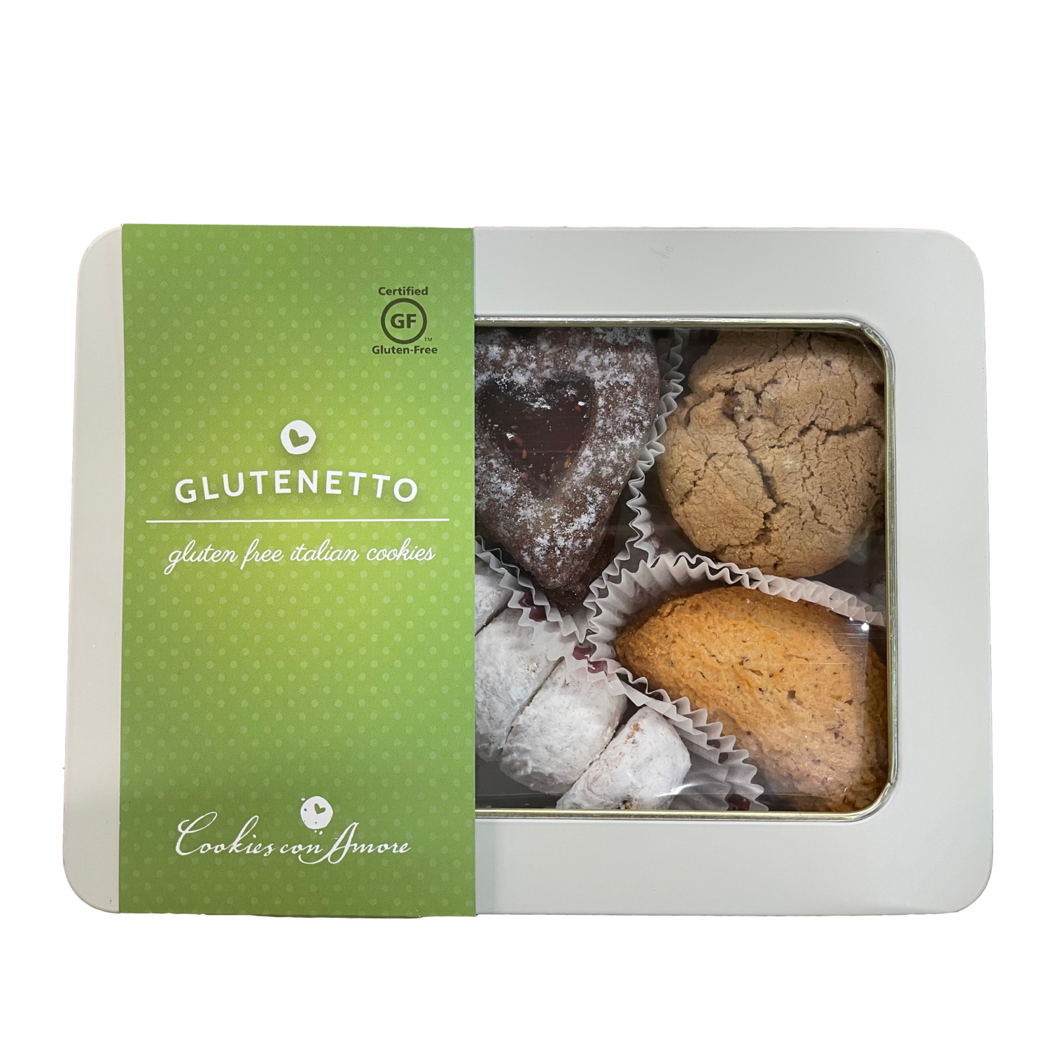 Cookies Con Amore Gluten Free Assorted Cookie Tin 11 oz